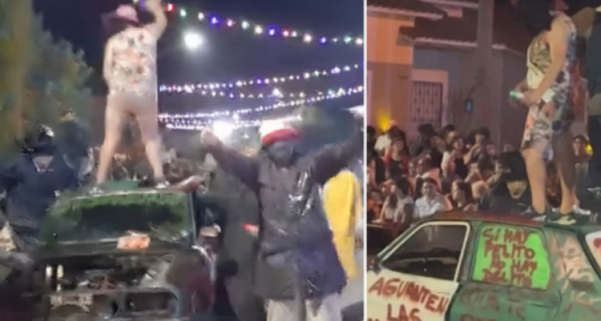 Repudio en el carnaval de Lincoln por una comparsa con pintadas a favor de la pedofilia