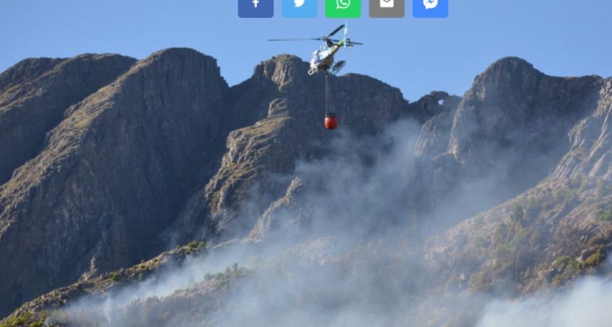 Llega el ministro Berni a la zona del incendio