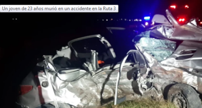 Un joven de 23 años murió en un accidente en la Ruta 3