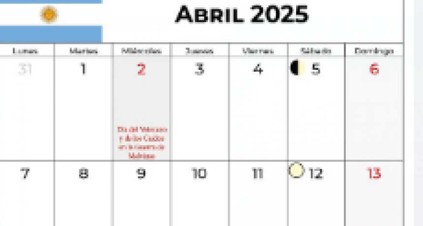 Calendario 2025: cuándo es el próximo feriado después del Carnaval
