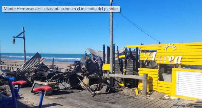 Monte Hermoso: descartan intención en el incendio del parador